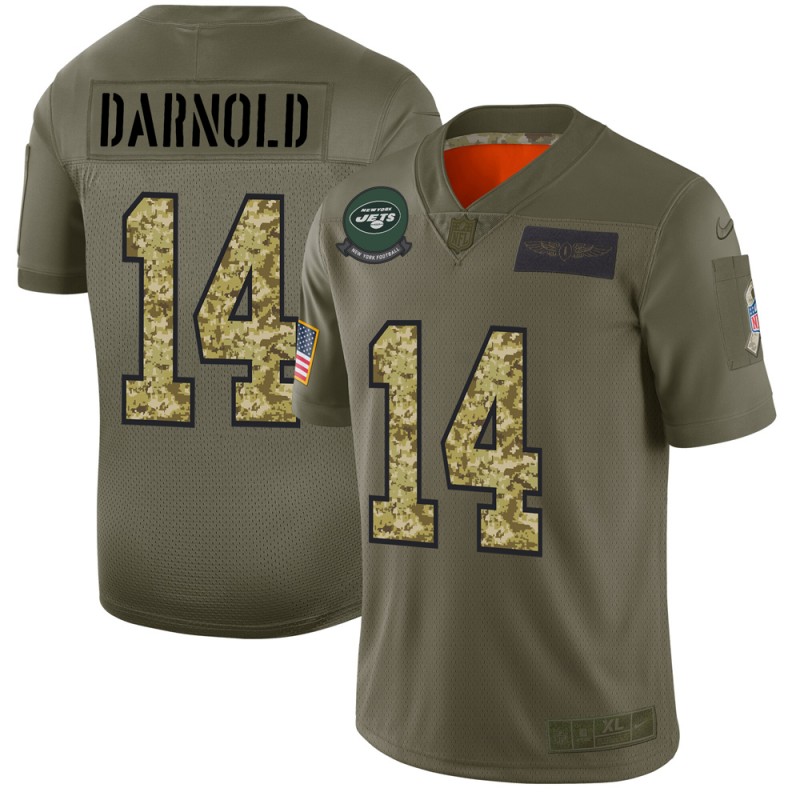Men's New York Jets #14 Sam Darnold 2019 Olive/Camo Salute To Service Limited Stitched NFL Jersey